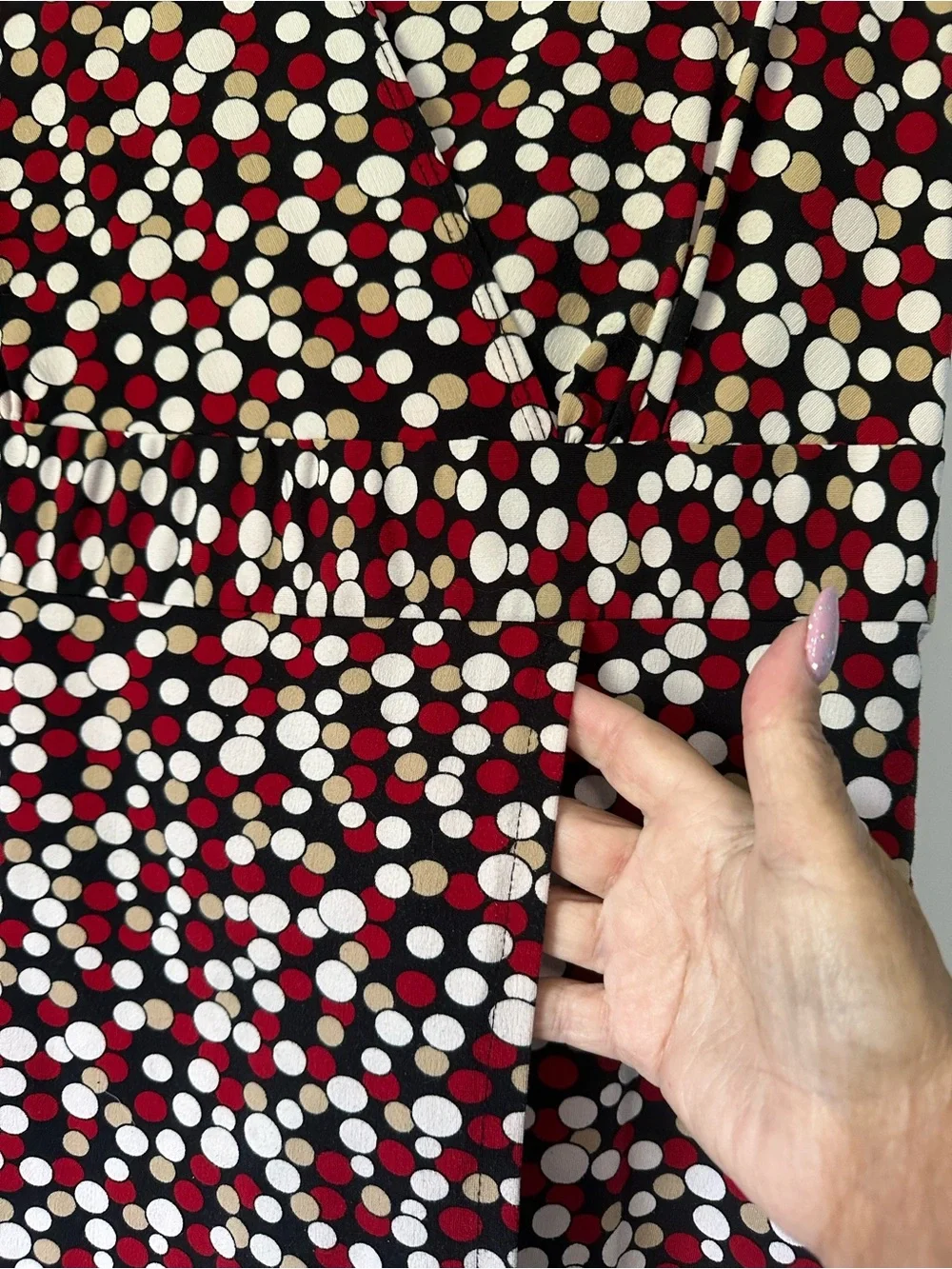 Ronni Nicole Red Black and White Polka Dot Sleeveless Wrap Camisole